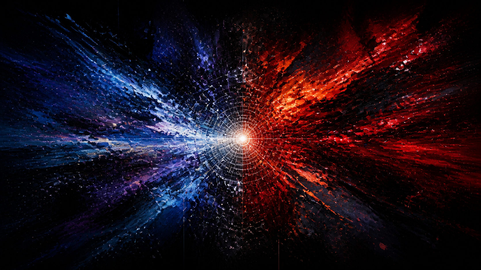 A blue and red rupture converts the city into the event that becomes BlackSun