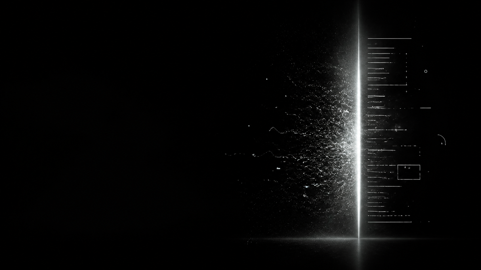A luminous cursor opening symbolic form in darkness