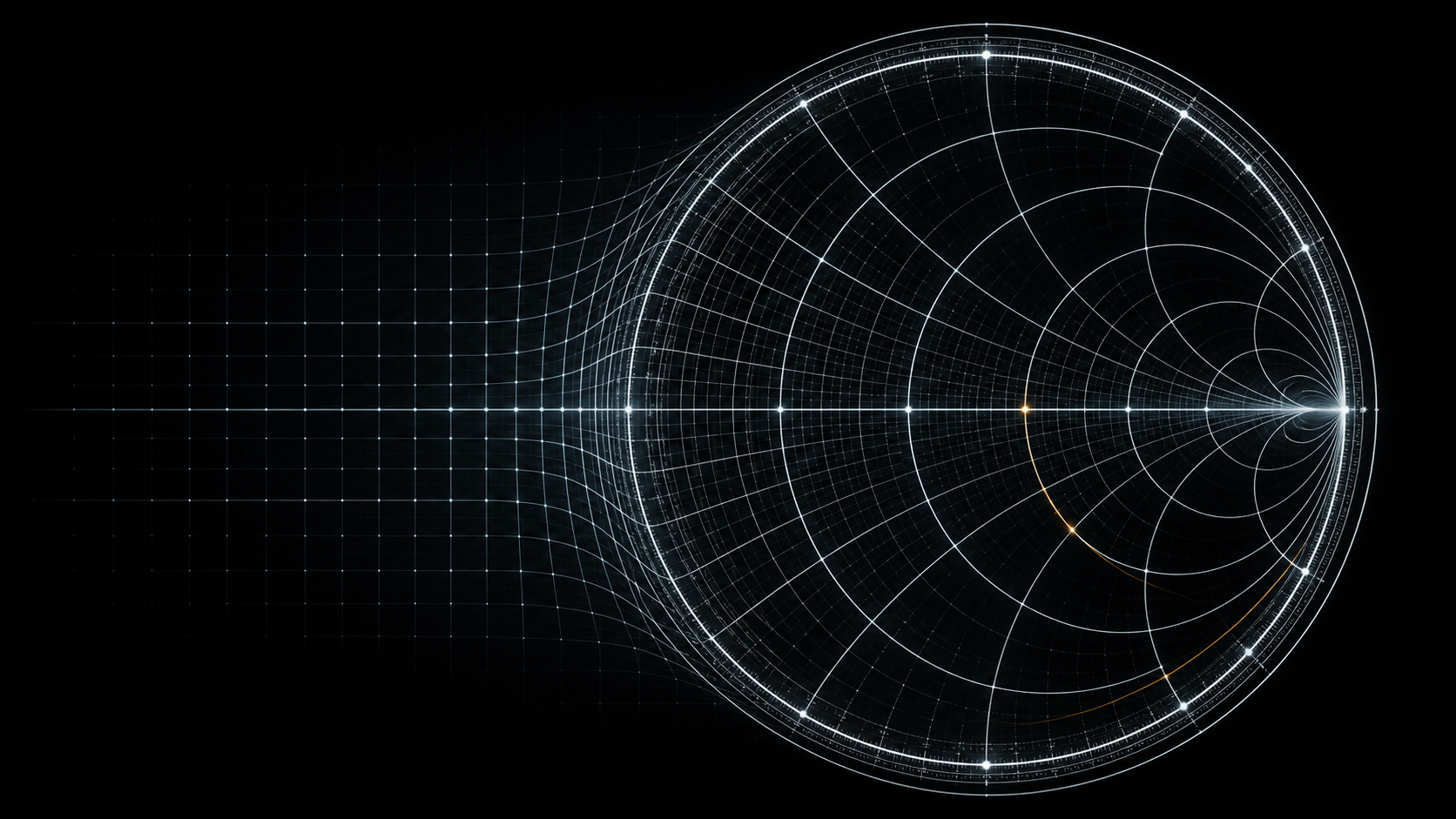 An infinite impedance grid folding into the finite circle of a Smith Chart